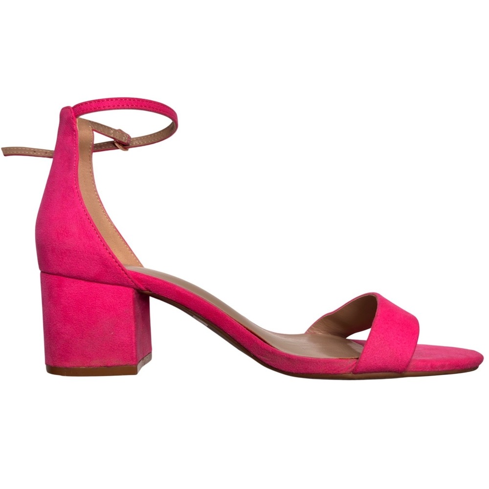 Dream Pairs Hot Pink Faux Suede Block Heel Ankle Strap Sandals Size 8.5